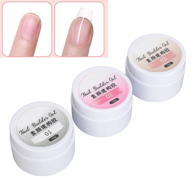 Nail Enhancement Gel, Hand Nail Extension Gel 3 Colors Easy Apply for Nail Salon