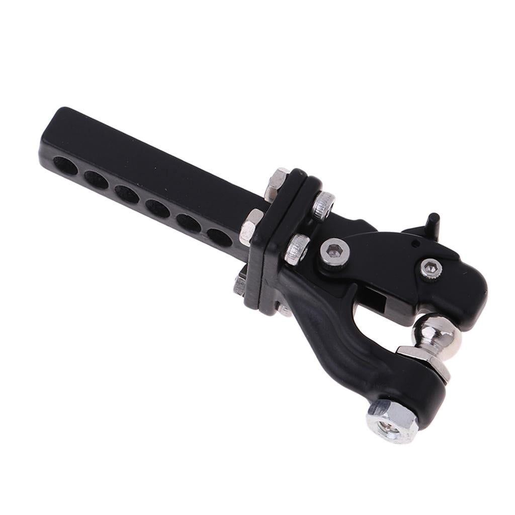 lionlar 1/10 RC Crawler Metal Adjustable Drop Hitch Receiver Trailer Tow Bar (Black)