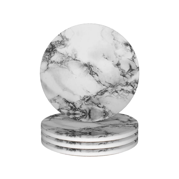 Black Marble Drink Coasters,Ink Mug Coaster Mat Set 4 for Coffee Table Home Living Room Decor