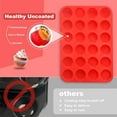thumbnail image 5 of Red 24 Cups Cupcake Mold,2 Pcs Non-Stick Muffin Pan,Silicone Baking Molds,Round Egg Bite Molds,Small Cake Tray,Dishwasher Safe,for Making Custard, Chocolate, Tart, Bread By HXRH, 5 of 7