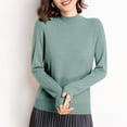 thumbnail image 6 of Women's Tops Long Sleeve Pullover Top High Neck Undershirt Knit Blouses Casual Layering Tees, 6 of 6