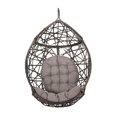 thumbnail image 5 of SEGMART Indoor Outdoor Wicker Swing Egg Chair, Hammock Hanging Chair Nest Basket with Removable, Washable Cushions, Pillow for Bedroom, Balcony, Garden, Poolside, Grey, 5 of 11