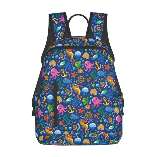Disketp Sea Fish Mochila Ligera e Impermeable, Mochila de Día Resistente para Viajes, Senderismo y Uso Diario para Hombre y Mujer