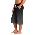 thumbnail image 5 of JoveMarine Men's Hawaiian Gradient Print Drawstring Shorts, 7/8 Length Casual Beach Shorts for Summer Vacation, Parties and Daily Wear Black L, 5 of 9