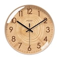 thumbnail image 2 of Reloj de pared de madera con rueda, silencioso, con timbre y números arábigos, ideal para . 25 cm, 2 of 9