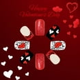 thumbnail image 3 of Square Press on Nail Valentine French Tip Fake Nail Glues on Nail Set Gifts, 3 of 7