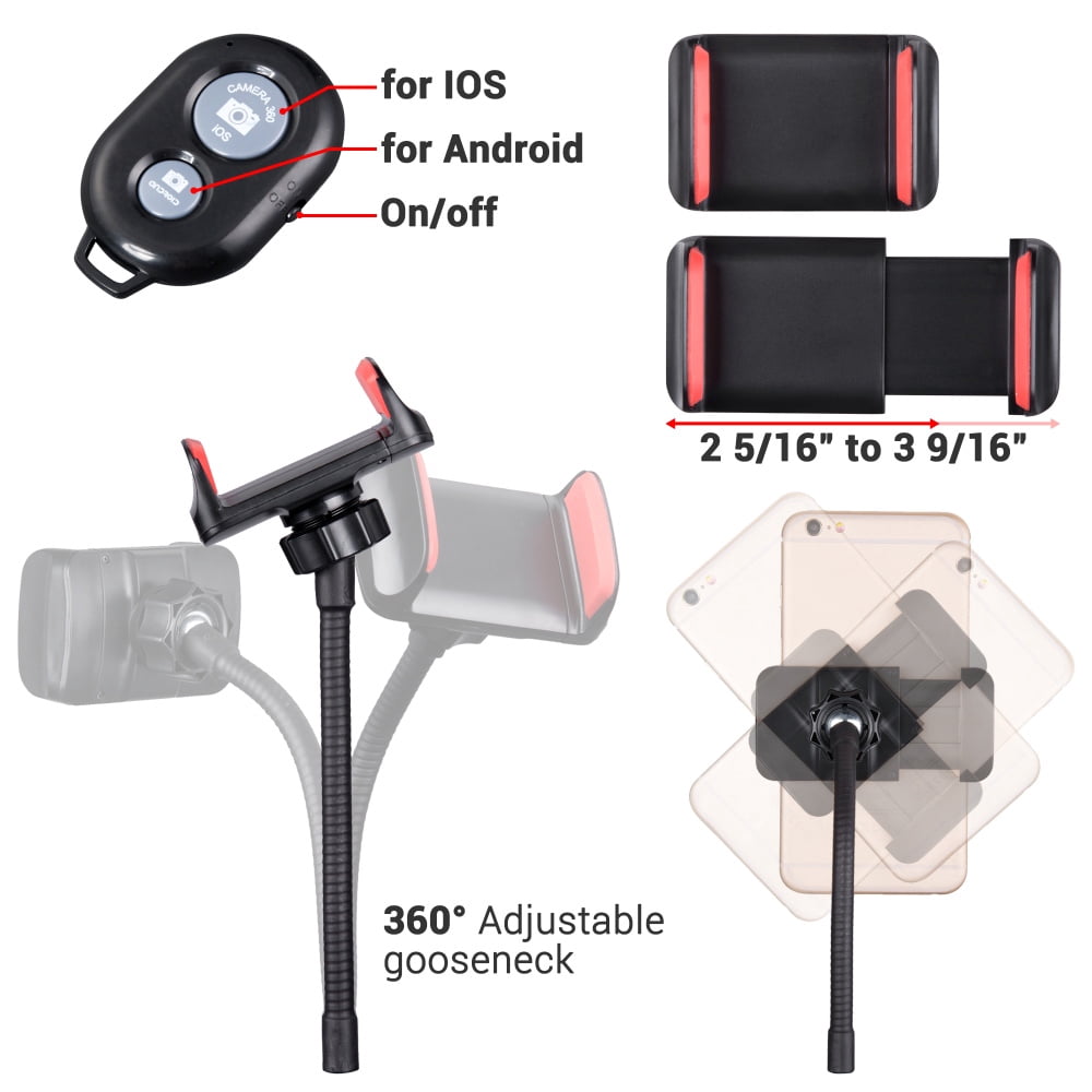 Yescom 2 Pack 7" RGB Dual LED Ring Light Stand Mirror Phone Holder Makeup Selfie Vlog