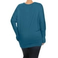 thumbnail image 4 of Women's Plus Size Dolman Long Sleeve Solid Loose Fit Tunic Top, 4 of 4