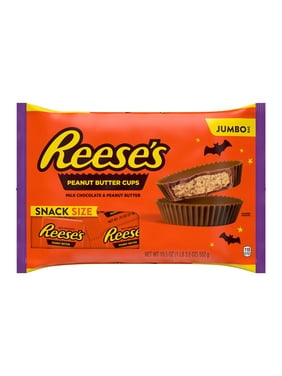 Reese's Milk Chocolate Peanut Butter Snack Size, Halloween Cups Candy Jumbo Bag, 19.5 oz