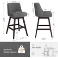 thumbnail image 6 of Dycanpo 30''H Swivel Bar Stools Set of 2 with Back Linen Fabric for Home Kitchen Island, Grey, 6 of 8