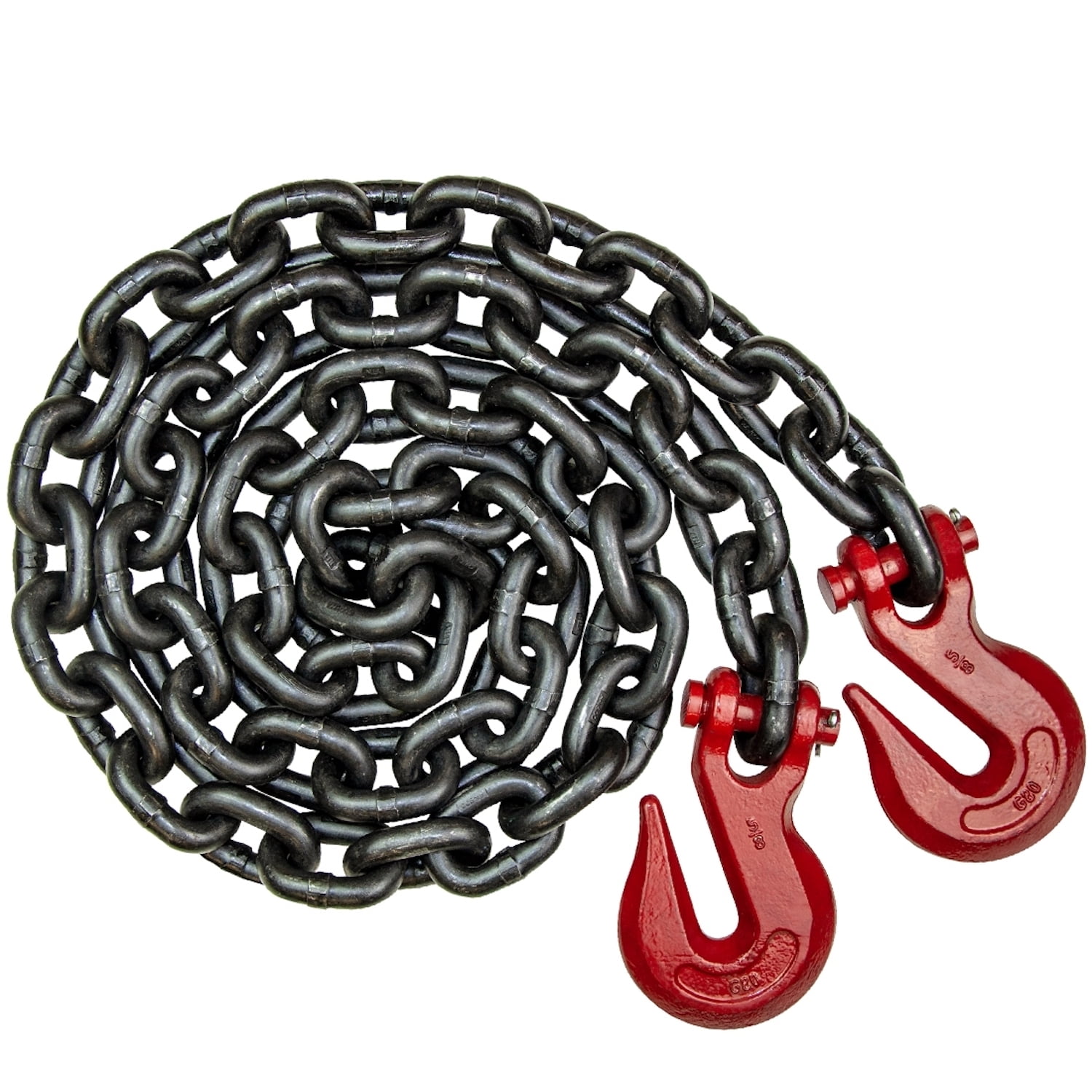 VULCAN Binder Chain Tie Down with Grab Hooks Grade 80 5/8 Inch x 25 Foot 18,100 Pound Safe