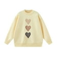 thumbnail image 6 of Ailaofu Women Y2k Valentines Oversized Knit Sweater Heart Print Long Sleeve Crew Neck Loose Pullover Tops Streetwear, 6 of 6