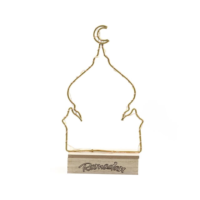 Bearachild Ramadán Modelado Luz Eid Decoración Luz Tira de hierro Adorno Lámpara Lámpara de Mezquita Luna Estrella Hogar Amor para Iluminación y accesorios No.1 Bearachild HA024758-01