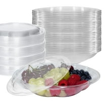 [100 PACK] 40oz Clear Disposable Salad Bowls with Lids - Clear Plastic Disposable Salad Containers for Lunch To-Go, Salads, Fruits, Airtight, Leak Proof, Fresh, Meal Prep | Rose Bowl Container (40 OZ)