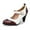 Burgundy/White, variant on Women's Vintage-Inspired Mary Jane Pumps with Wingtip and Mid-Heel