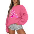 thumbnail image 1 of Chandails à Capuchon de Mode pour Femmes 2023 Manches Longues Décontractées Col Rond Imprimé Chandails en Molleton Hauts Blouse 50 % de Rabais Liquidation Costumes Halloween/noël, 1 of 1