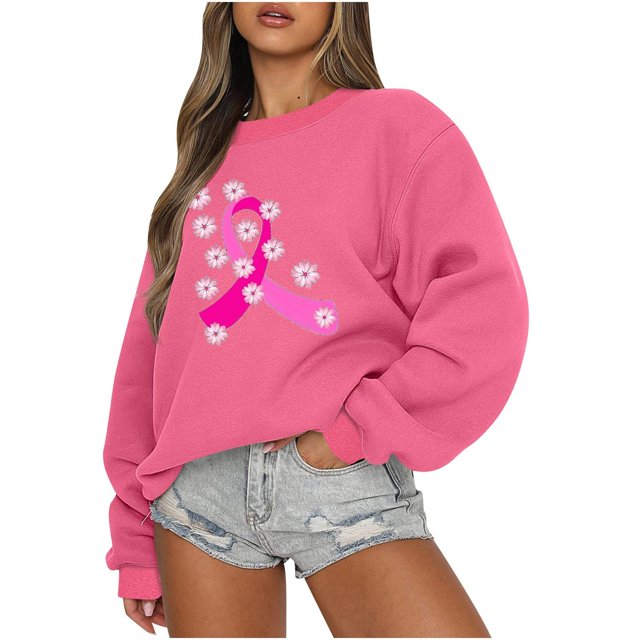 Chandails à Capuchon de Mode pour Femmes 2023 Manches Longues Décontractées Col Rond Imprimé Chandails en Molleton Hauts Blouse 50 % de Rabais Liquidation Costumes Halloween/noël