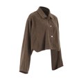 thumbnail image 4 of Women's Cropped Corduroy Shacket - Loose Button Down Lapel Collar Fall Winter Outerwear, Soft Lightweight Solid Color Snap Closure Jacket, 4 of 8