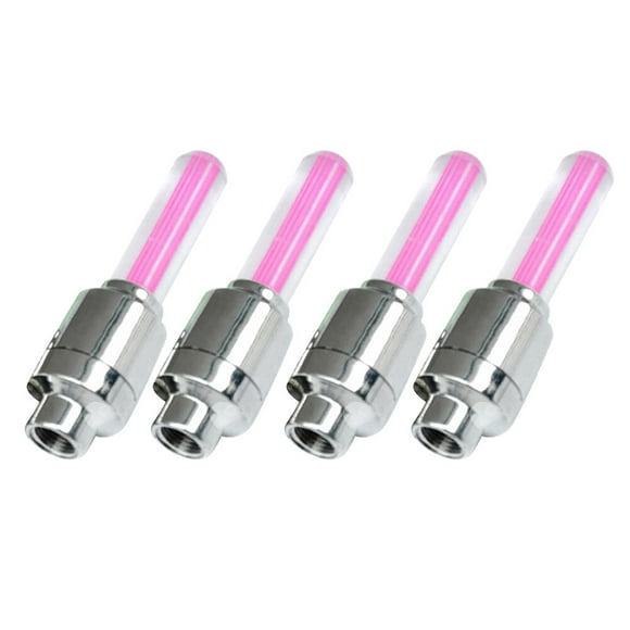 WORGEOUS 4pcs Rueda Luces Llanta Válvula Cap Light para Car Bike Bike Motorcycle (Rosa)