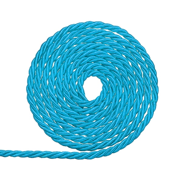 Uxcell Twisted Cord Trim, 3mm/11 Yard Trim Cord Rope 3-Ply Polyester Silk Twine Braided Rope Twist Ties Cords Silk Rope for Home Decor Graduation Honor Cord DIY Craft, Blue