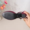 thumbnail image 4 of GERsome Women's Low Chunky Heels Closed Toe Ankle Strap Work Office Wedding Party Dress Pump Shoes, Wine Size 6.5, 4 of 9