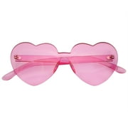 Emblem Eyewear- Heart Shape Heart Sunglasses Retro Vintage Boho Translucent Sun Glasses Shades
