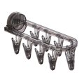 thumbnail image 4 of Colgador de secado plegable para ropa, colgador de secado por goteo de montaje en pared portátil con 9 Clips para sujetadores, calcetines, bufanda, , gris perfecl percha de viaje plegable, 4 of 8