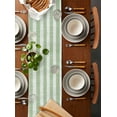 thumbnail image 2 of Boanket Sage Green Stripes Table Runner - 60 Inch Long, Kitchen Dining Table Runner Dresser Scarves, Vintage Farmhouse Linen Styles Boho Farmhouse Home Decor for Coffee Table Wedding Party Banquet, 2 of 8