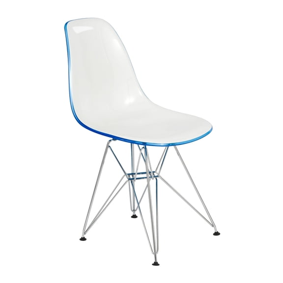 Home Furniture Cresco Molded 2-Tone Eiffel Side Chair - White Blue