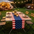 thumbnail image 5 of Cififendec Patriotic Rustic Table Runner, 72"×13", 4th of July Star & Stripes Rustic Table Scarf, Red White Blue Decor for Memorial Day, Kitchen & Farmhouse Dining Table Decor, 5 of 5