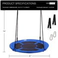 thumbnail image 5 of VIVOHOME Saucer Tree Swing Kids 900D Oxford Waterproof Frame with 2 Tree Hanging Straps, Blue, 5 of 8