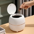 thumbnail image 4 of CNKOO Mini Desktop Bin With Lid  Press Type With Removable Inner Plastic Small Trash Can For Bathroom Vanity Table Waste, 4 of 6