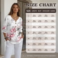 thumbnail image 7 of Xoenoiee Deer Cherry Blossom Cloud Print 3/4 Length Sleeve Womens Tops Fall Fashion Button Down Shirts Linen Clothing Business Casual Tops V Neck Shirt, 2XL, 7 of 7