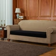 thumbnail image 3 of Subrtex Textured Grid Stretchy Washable Sofa Seat Cushion Cover Armchair Loveseat Sofa Protector （Black, Sofa）, 3 of 7
