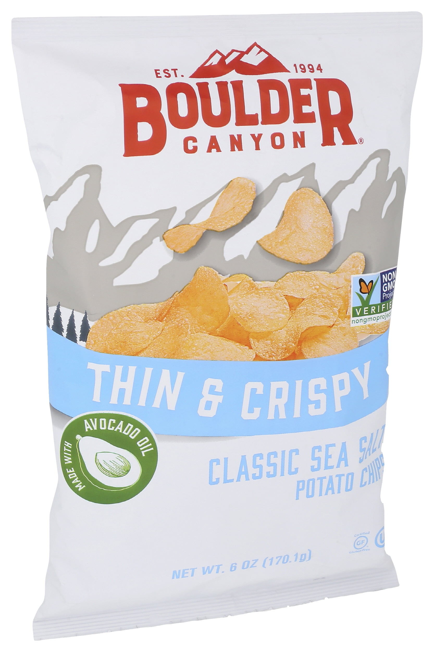 Boulder Canyon Thin & Crispy Potato Chips 6 Ounce Pack Of 12
