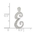thumbnail image 3 of Auriga Fine Jewelry 925 Sterling Silver Textured Letter E Initial Chain Slide Pendant for Women, 3 of 6