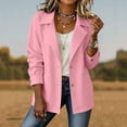 thumbnail image 2 of Jackets for Women Spring Autumn Solid Color Casual Button Down Pocket Long Sleeved Windbreaker Coat with Inner Lining Windproof Jacket with Pockets, 2 of 9