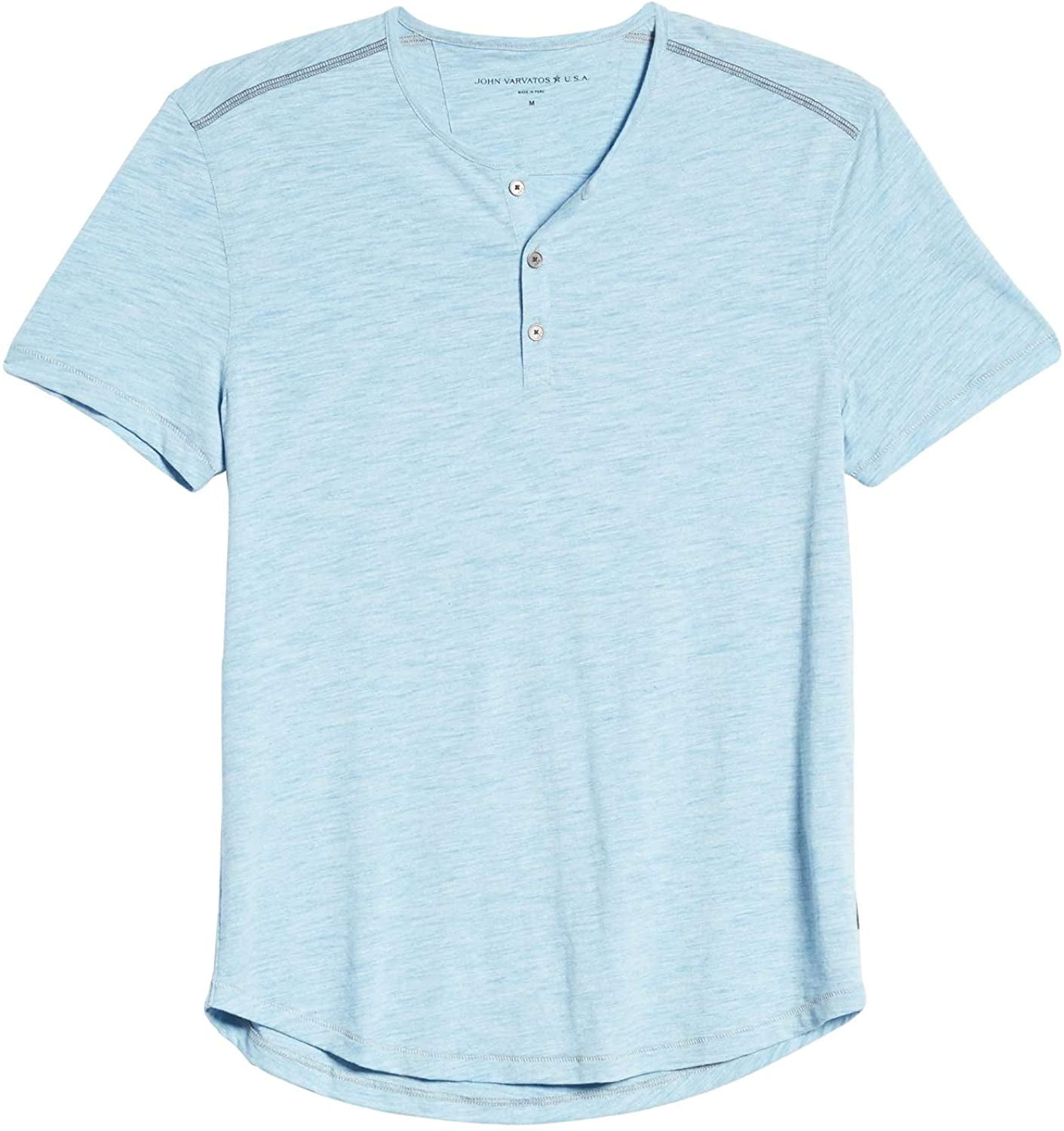 Details about   John Varvatos Star USA Men's Ryman Disperse Dye 3 Button Henley Shirt Sapphire 