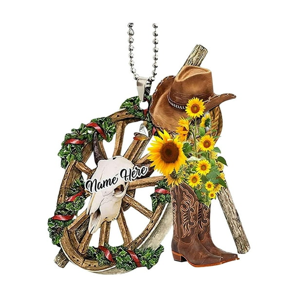 Adorno colgante de bota y sombrero de vaquero plano 2D decorativo versátil impermeable para Estilo B