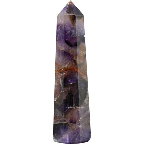 Amethyst Chevron Crystal Tower Obelisk Point (3" to 4" INCH)