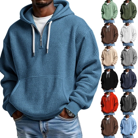 Luvrsol Big & Tall Men’s Athleisure Pullover Hoodie Solid Long Sleeve Basic Hooded Sweatshirt Top S-5XL