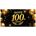 thumbnail image 3 of LUUFILx Golden 100th Birthday Backdrop Banner Happy Birthday Background Photography Props Party Supplies Decorations Anniversary Celebration Decors, 3 of 7