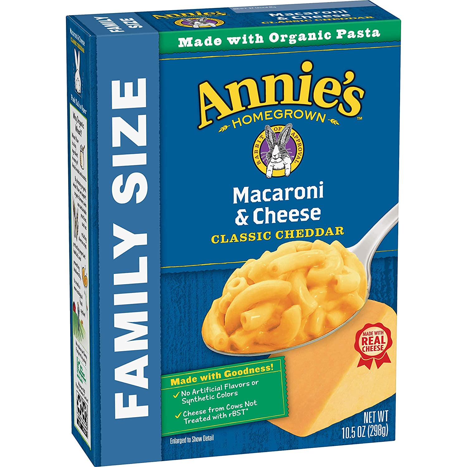 Annies Family Size Classic Mild Cheddar Macaroni & Cheese, 6 Boxes, 10