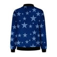 thumbnail image 4 of TFEOQRY Women's Casual Outwear Jackets Fashion Printed Outwear Long Sleeved Hooded Casual Zipper Jacket Blue, 4 of 5