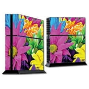 MightySkins SOPS4-Colorful Flowers Skin Decal Wrap for Sony PS4 Console - Colorful Flowers