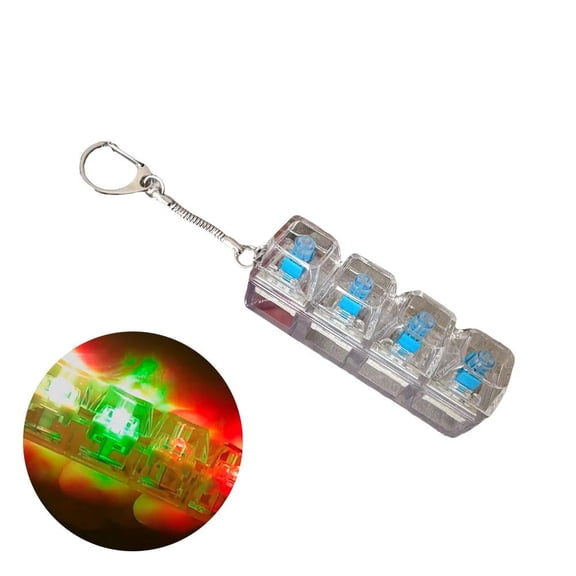 Keyboard Fidget Toy, Keyboard Fidget Keychain 4-in-1 Keyboard Decompression Button Finger Clicker Toys, Button Stress Relief Fidget Gifts to Relief Stress