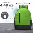 thumbnail image 5 of 6 Quick Zip Backpacks Set - Polyester, Unique features, Front Pocket, Vibrant - Green, 5 of 5
