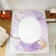 thumbnail image 5 of Feelyou Adult Chic Marble Queen Sheet Sets, Abstract Ombre Purple Flat Sheet, Fashion Marbling Theme Queen Fitted Sheet, Ultra Soft Bedroom Decor, 4pcs, 5 of 7
