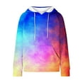thumbnail image 4 of Uootdi Hoodies for Women Waffle Gift Print Color Block Casual Long Sleeve Hoodies Loose Sports Pullover Tops Fashion Fall Sweats hirts with, 4 of 5