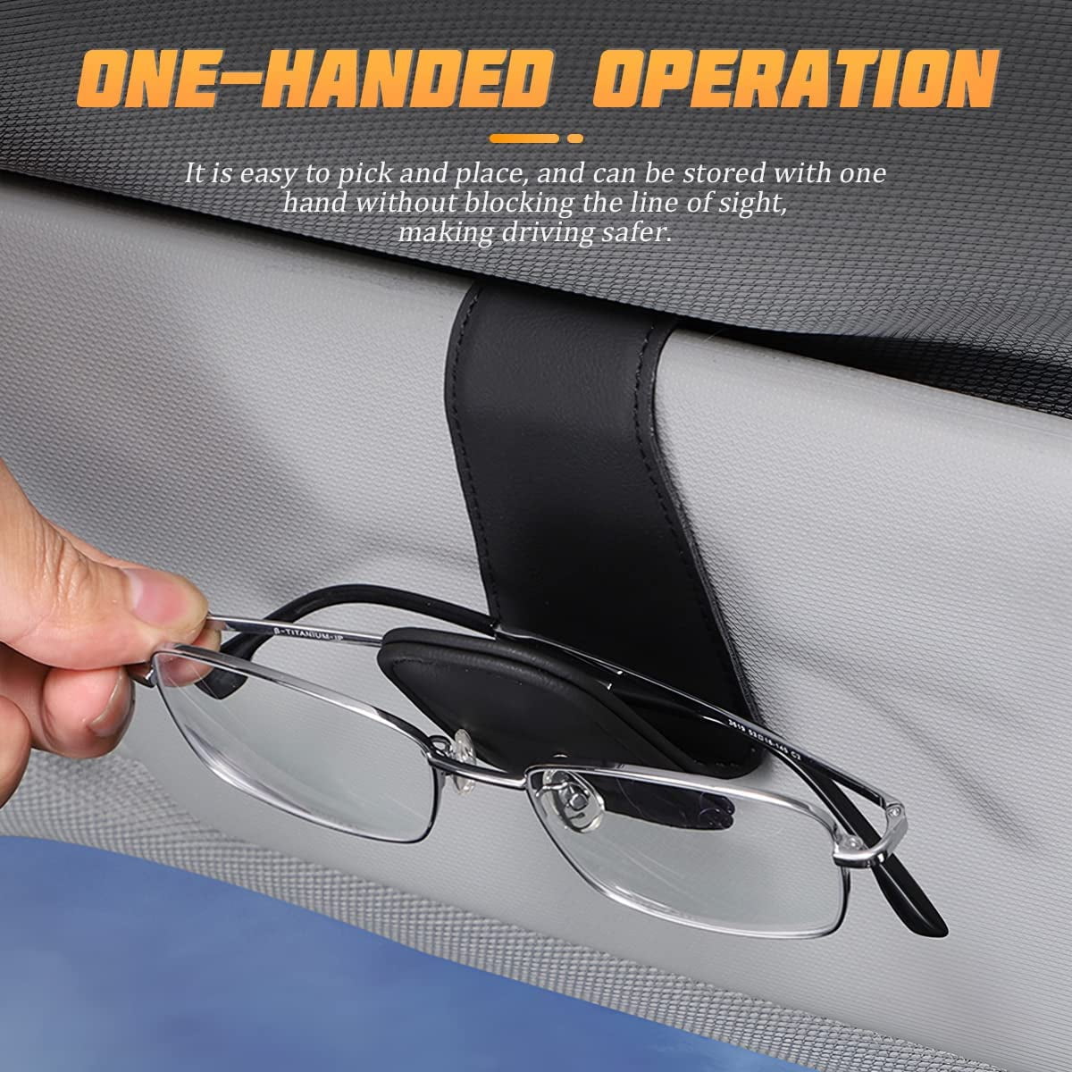 Car Sun Visor Sunglasses Holder - Magnetic Leather Glasses Clip With Ticket Clip, Universal For SUV & Trucks (Red)